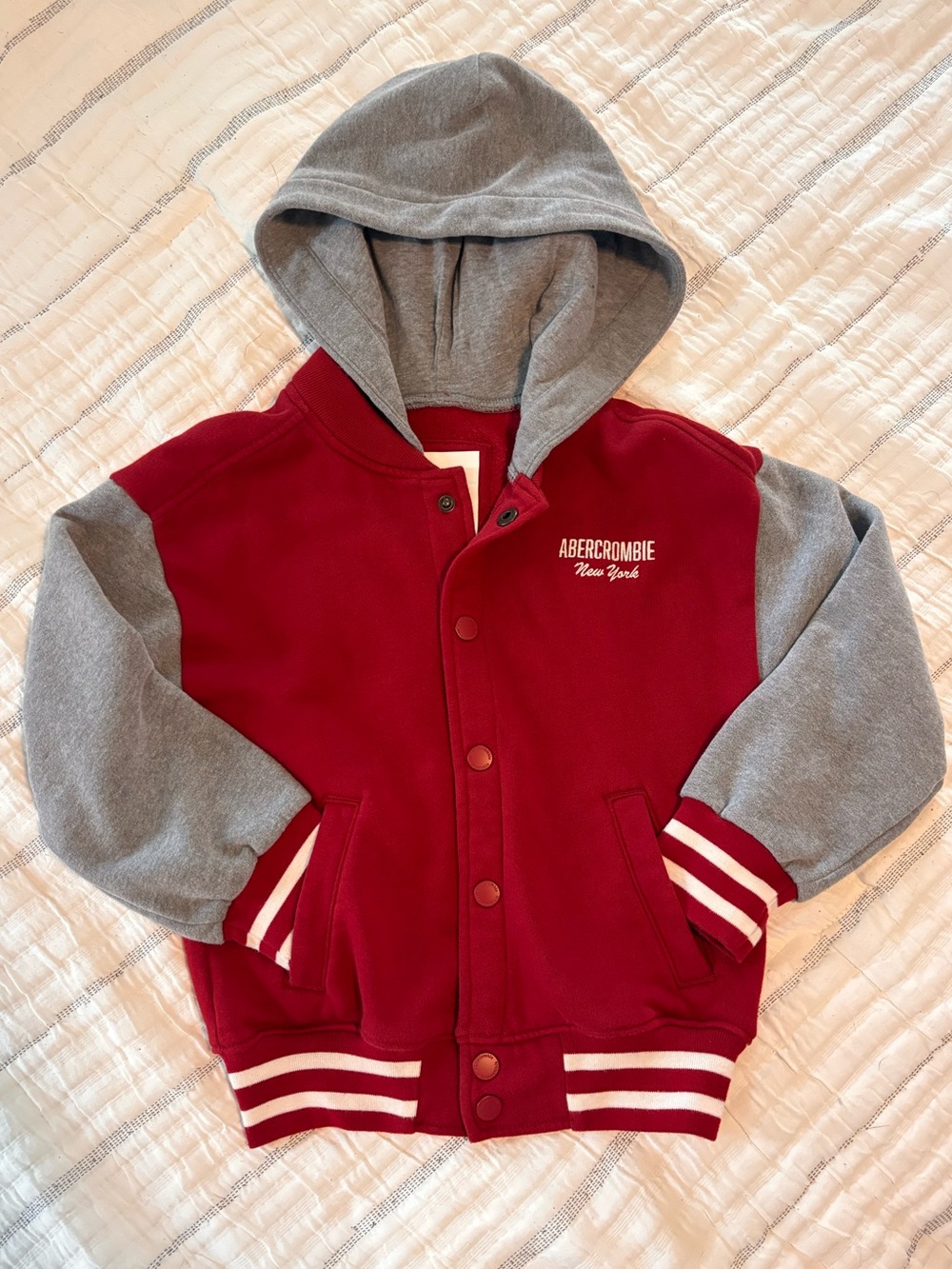 abercrombie kids Hooded Varsity Jacket - NWOT